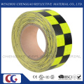 Fluorescent and Black Checkered Adhesive Reflective Safety Warning Tape (C3500-G)